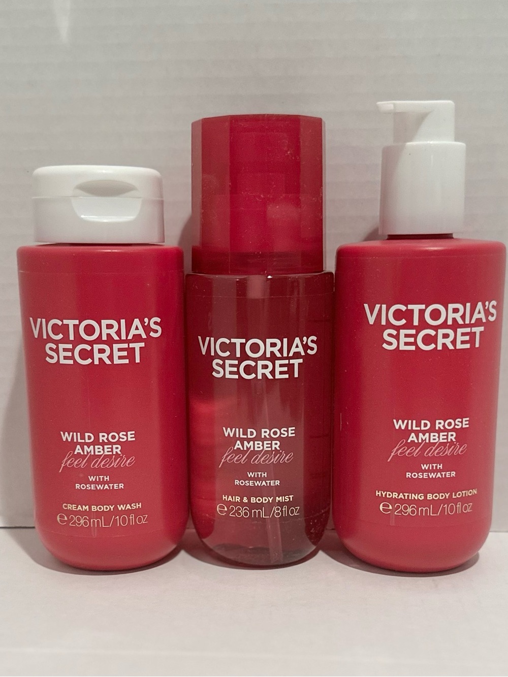Victoria’s Secret NEW Wild Rose Amber Lotion, Hair & Body Mist & Wash